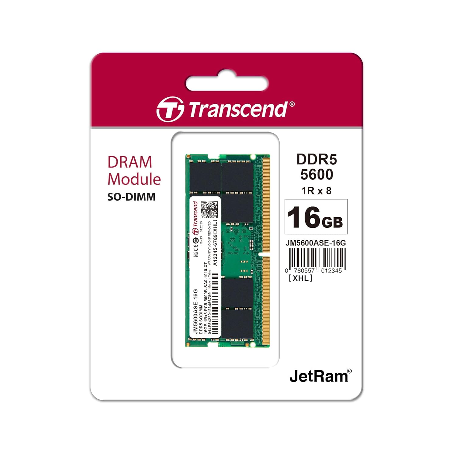 Transcend JetRam DDR5 5600 MHz SODIMM CL46 1.1V Laptop RAM | 8GB, 16GB, 32GB, 48GB Transcend JetRam DDR5 5600 MHz SODIMM CL46 1.1V Laptop RAM | 8GB, 16GB, 32GB, 48GB